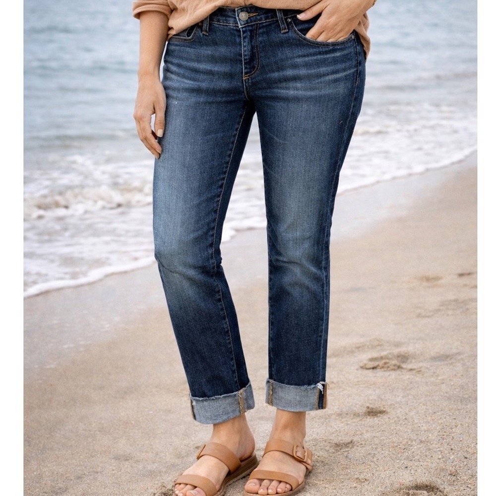 AG Adriano Goldschmied The Stevie Cuff Slim Straight Blue Jeans‎ 29 Made USA Y1